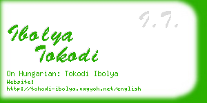 ibolya tokodi business card